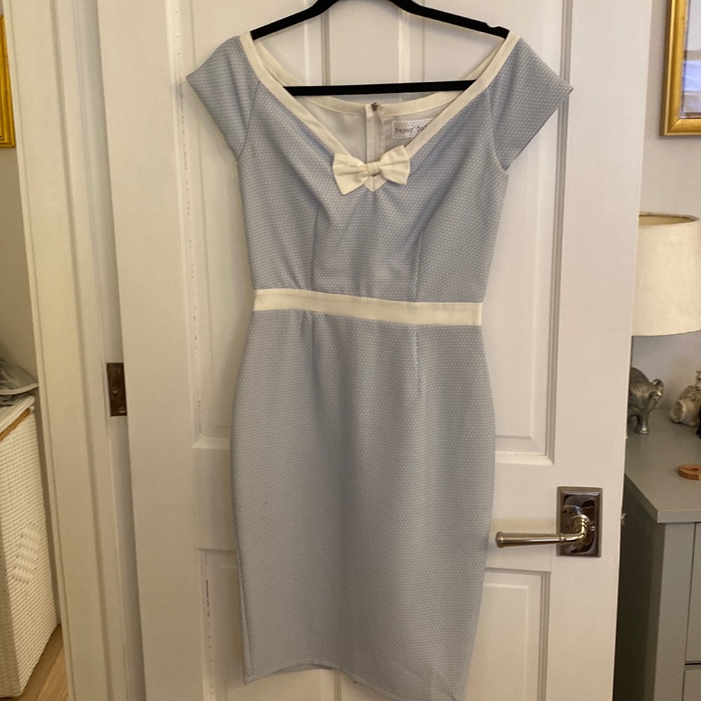 Paper dolls midi length light blue dress